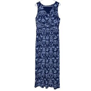 Fresh Produce Maxi Dress XL Blue White Floral Coastal Beachy Summer X-LARGE